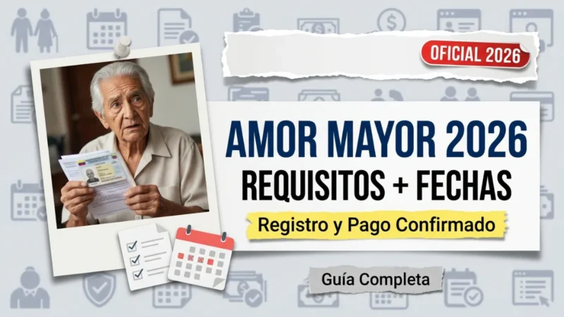 Pensión Amor Mayor 2026 – Requisitos y fechas de pago en Venezuela